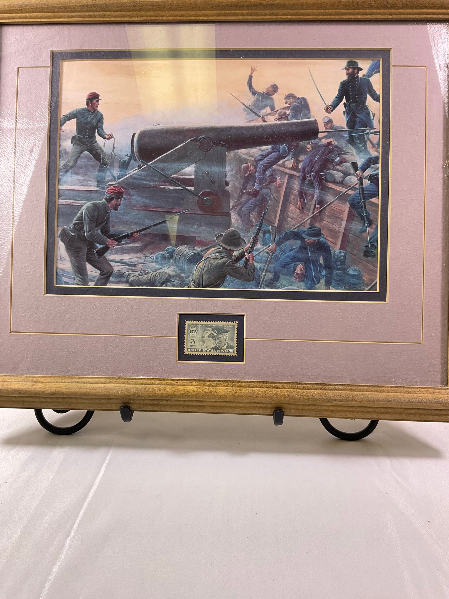 Mort Kunstler Picture Gunner and the Colonel with Confederate Veteran Stamp