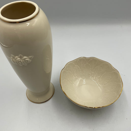 Lenox Rose Blossom Ivory Porcelain Vase