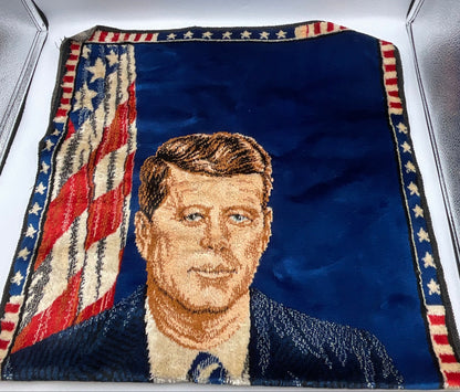 John F. Kennedy Vintage 1964 Stitched Tapestry Made in Italy Ramallah Trading Co