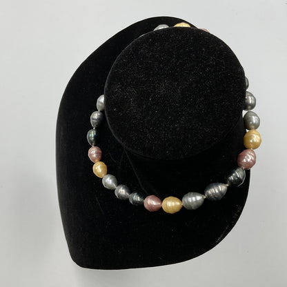 Multi Colored Egg Shape Bead Necklace