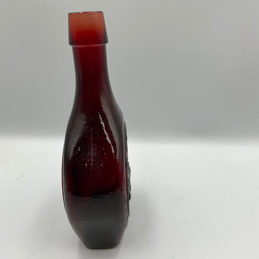 Vintage Wheaton Commemorative Decanter Ruby Red Carnival Glass Bottle