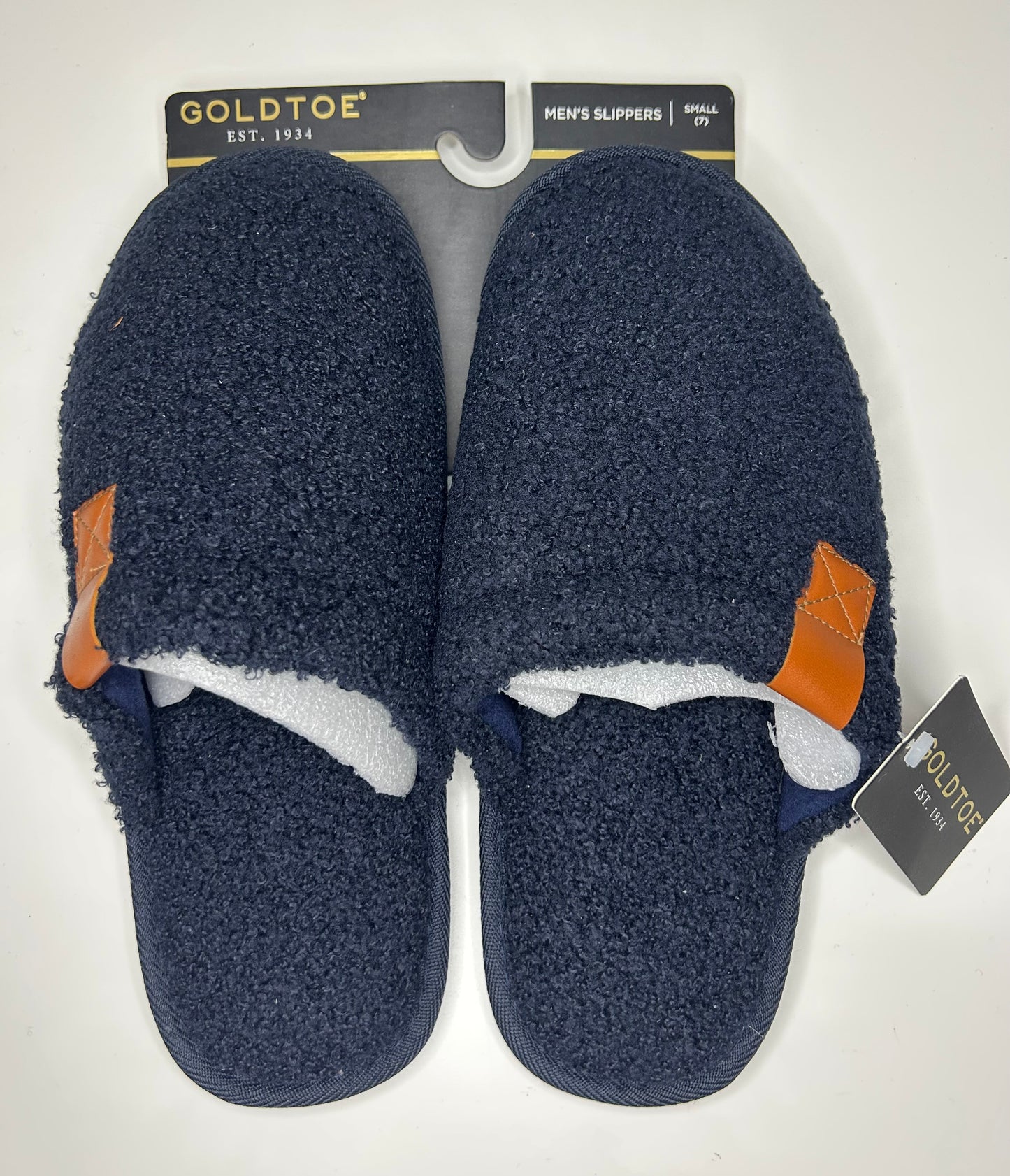 GOLDTOE Men's Sherpa Slipper Size 7 Navy Blue New