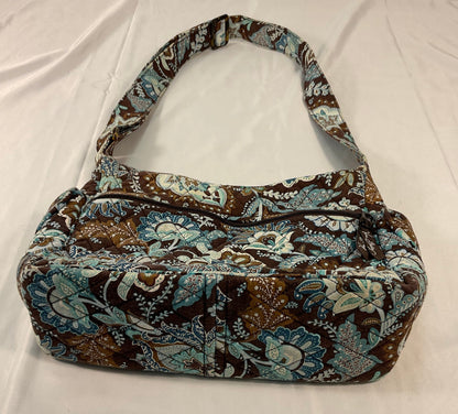 Vera Bradley Java Blue Maggie Shoulder Bag Purse Brown Paisley Vintage Retired Pattern