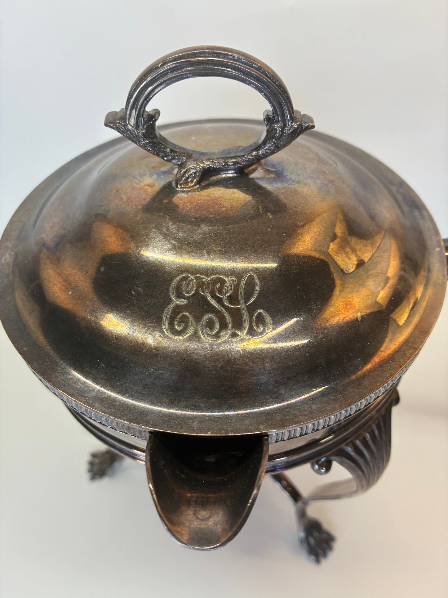 Antique 4 Piece Cavendish Chafing Dish Electroplated Nickle Silver EPNS Made in England