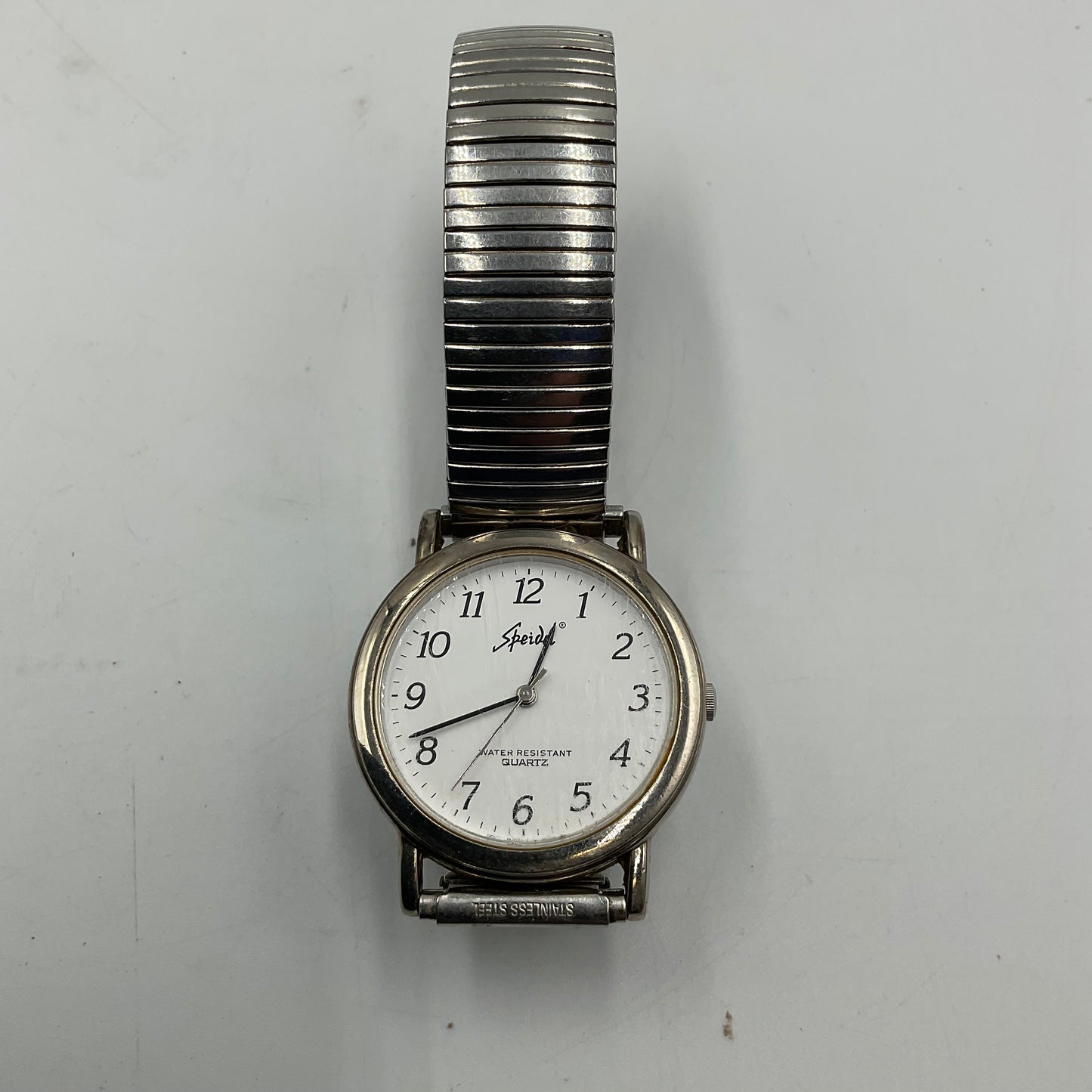 Speidel Men's Classic Vintage Silver Tone Stretch Band Watch