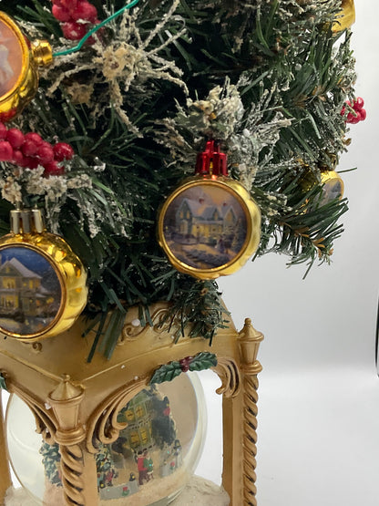 Thomas Kincaid Illuminated Musical Snow Globe Tabletop Christmas Tree
