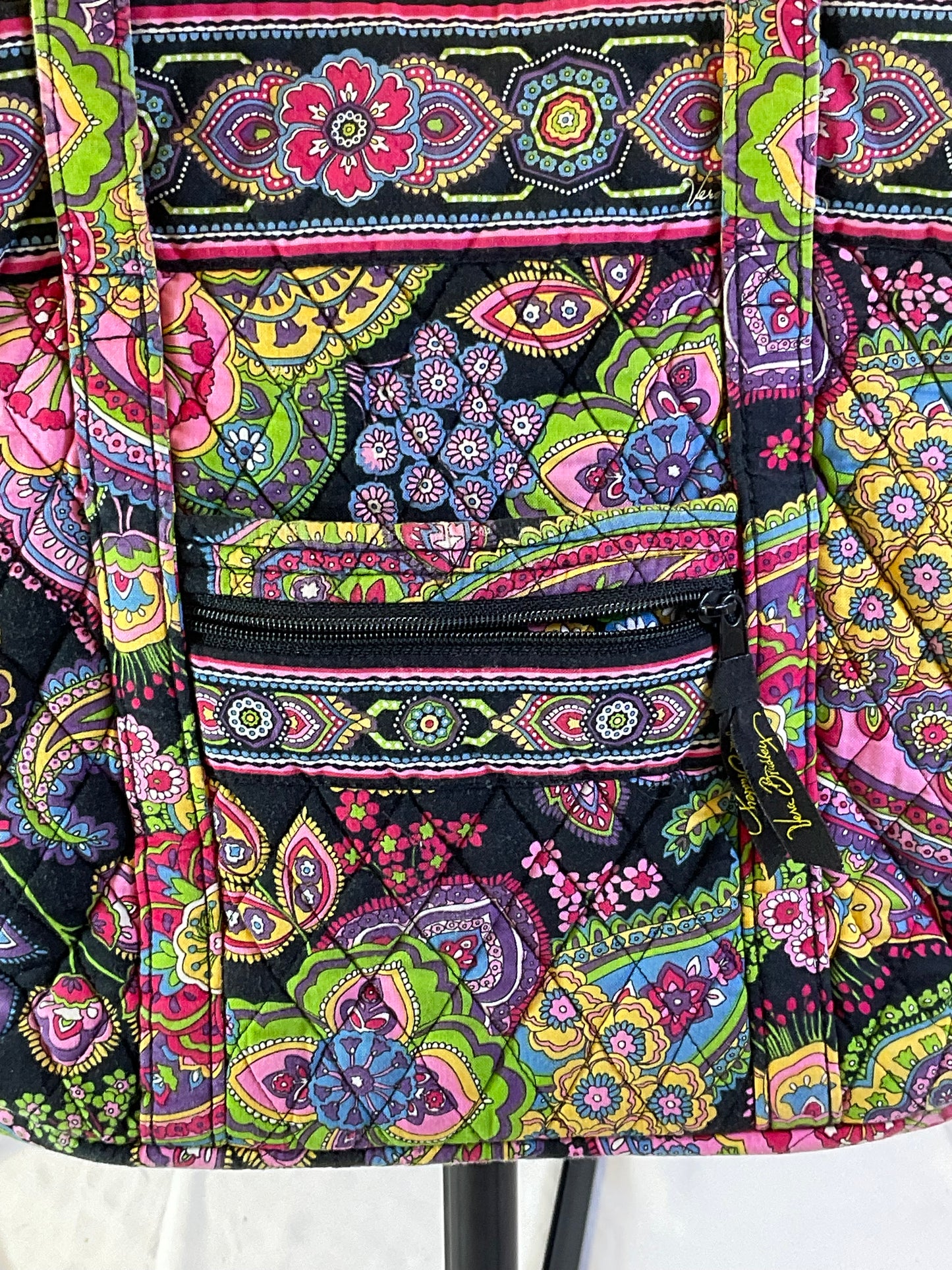 Vera Bradley Symphony in Hue Vibrant Colorful Quilted Large Tote Bag
