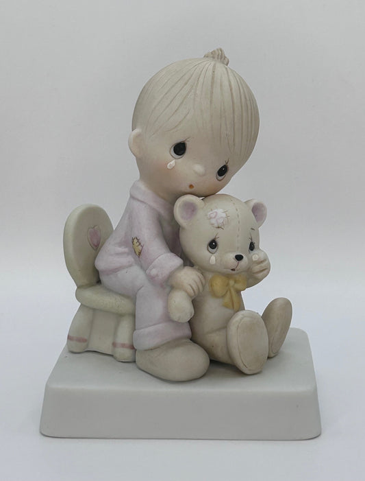 Precious Moments Bear Ye One Anothers Burdens Vintage 1980 Porcelain Figurine Original Box Tags Mint