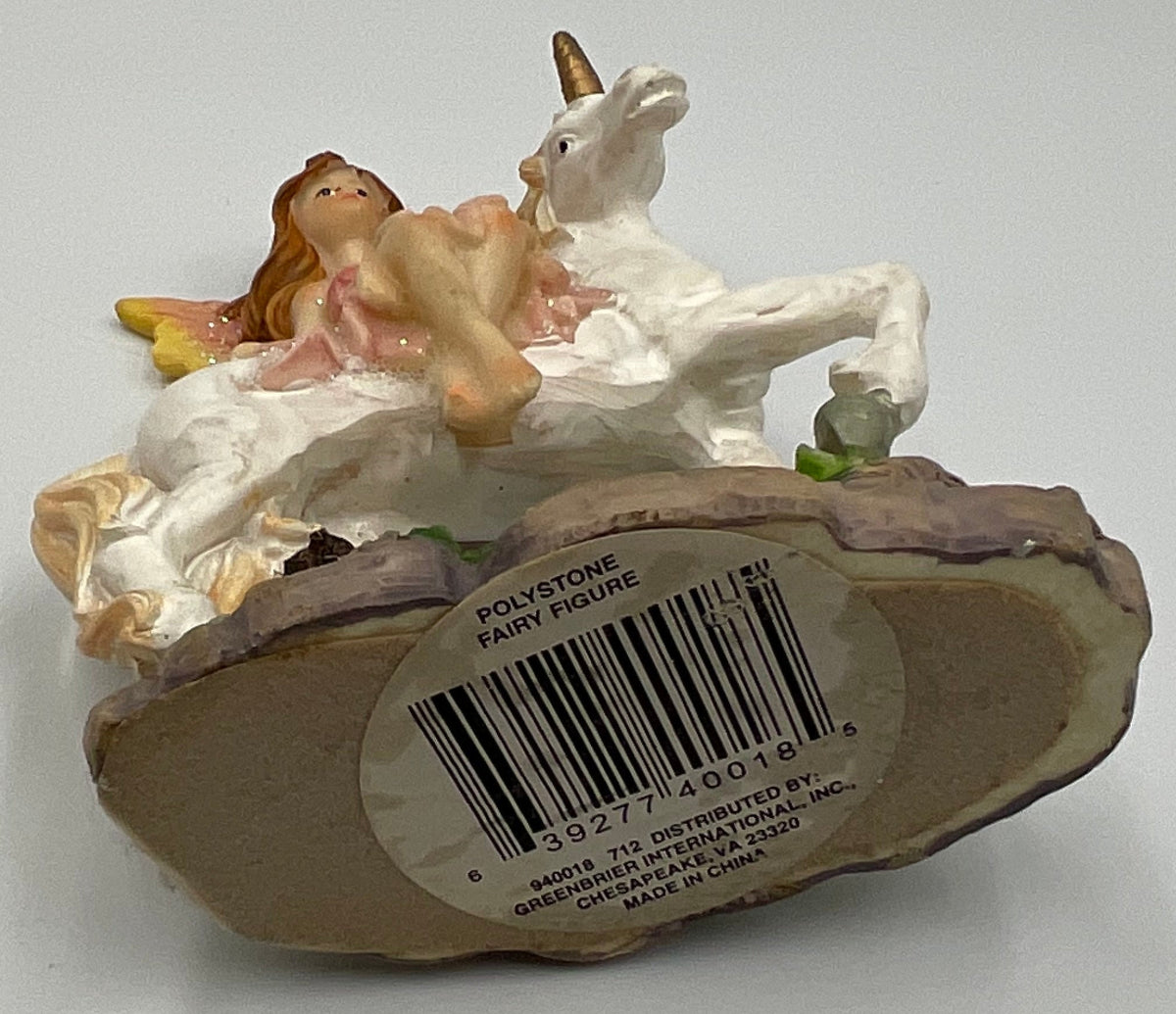 Vintage Greenbrier Hand- Painted polystone Unicorn and Fairy with Wings figurine