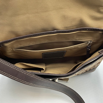 Coach Shoulder Bag Classic Signature Brown Canvas Pattern