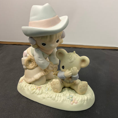 Precious Moments Vintage 1994 I Can't Bear to Let You Go Hand Painted Porcelain Collectible Figurine in Original Box