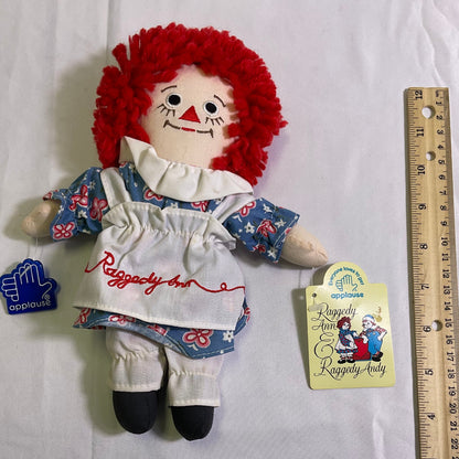 Raggedy Ann Stuffed Doll Produced by Applause Featuring the Classic Red Yarn Hair