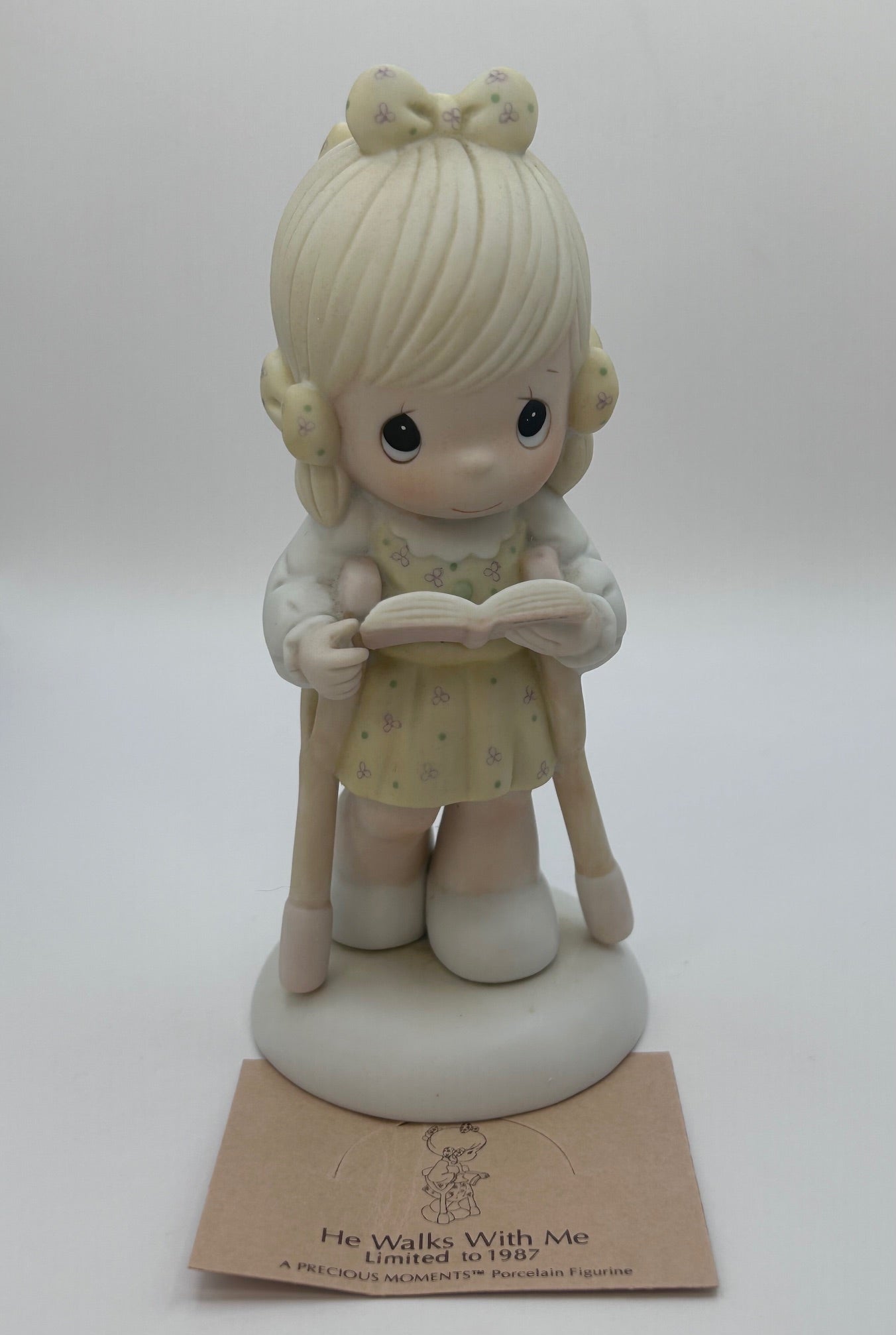 Precious Moments Vintage 1986 He Walks With Me Porcelain Figurine