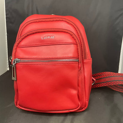 Red Latmap CrossBody Side Bag