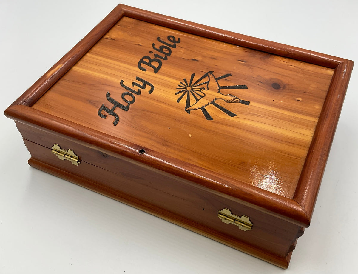 Dove of Peace KJV Holy Bible King James Version Ceder Wood Presentation Box