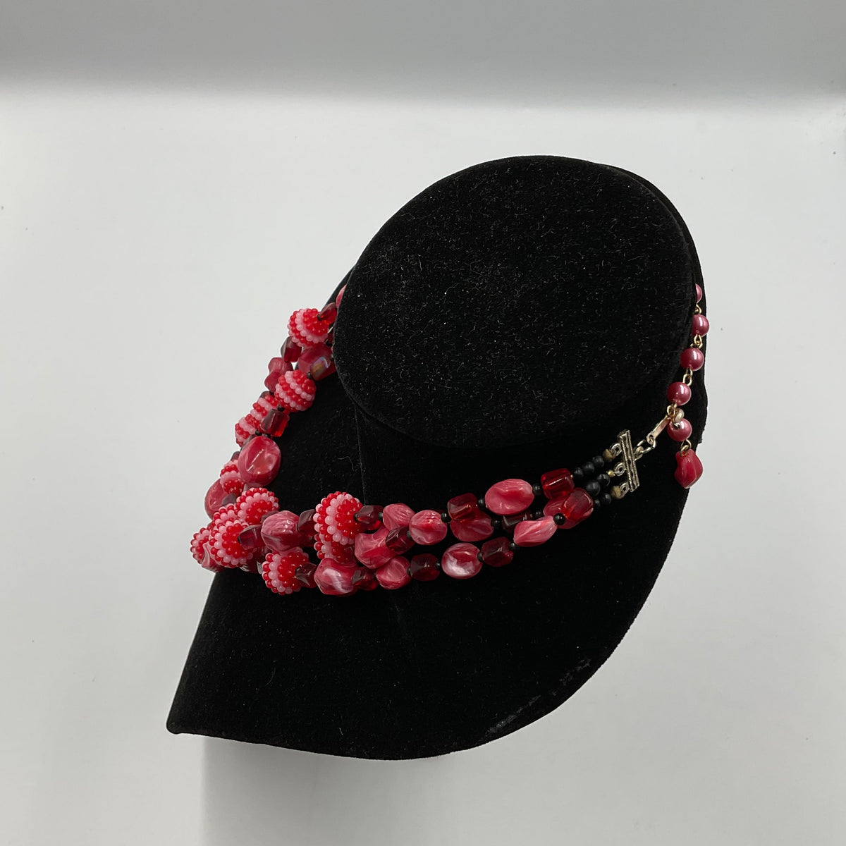Red & Pink Bead Stone Necklace