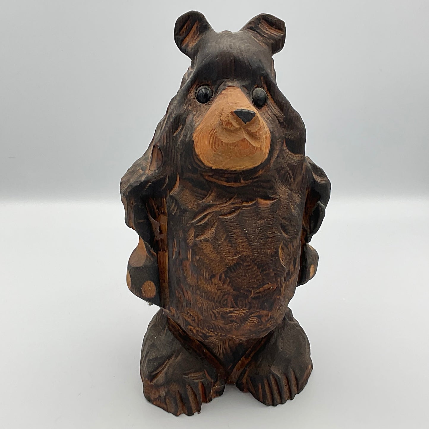 Rustic Chainsaw Carved Wooden Bear Sculpture