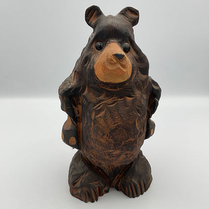 Rustic Chainsaw Carved Wooden Bear Sculpture