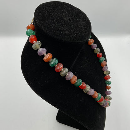 Multicolor Jellybean Shaped Beads Fashion Jewelry Necklace