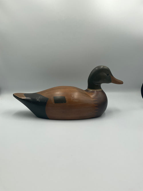 Vintage Hand Carved Wooden Mallard Hen Duck Decoy