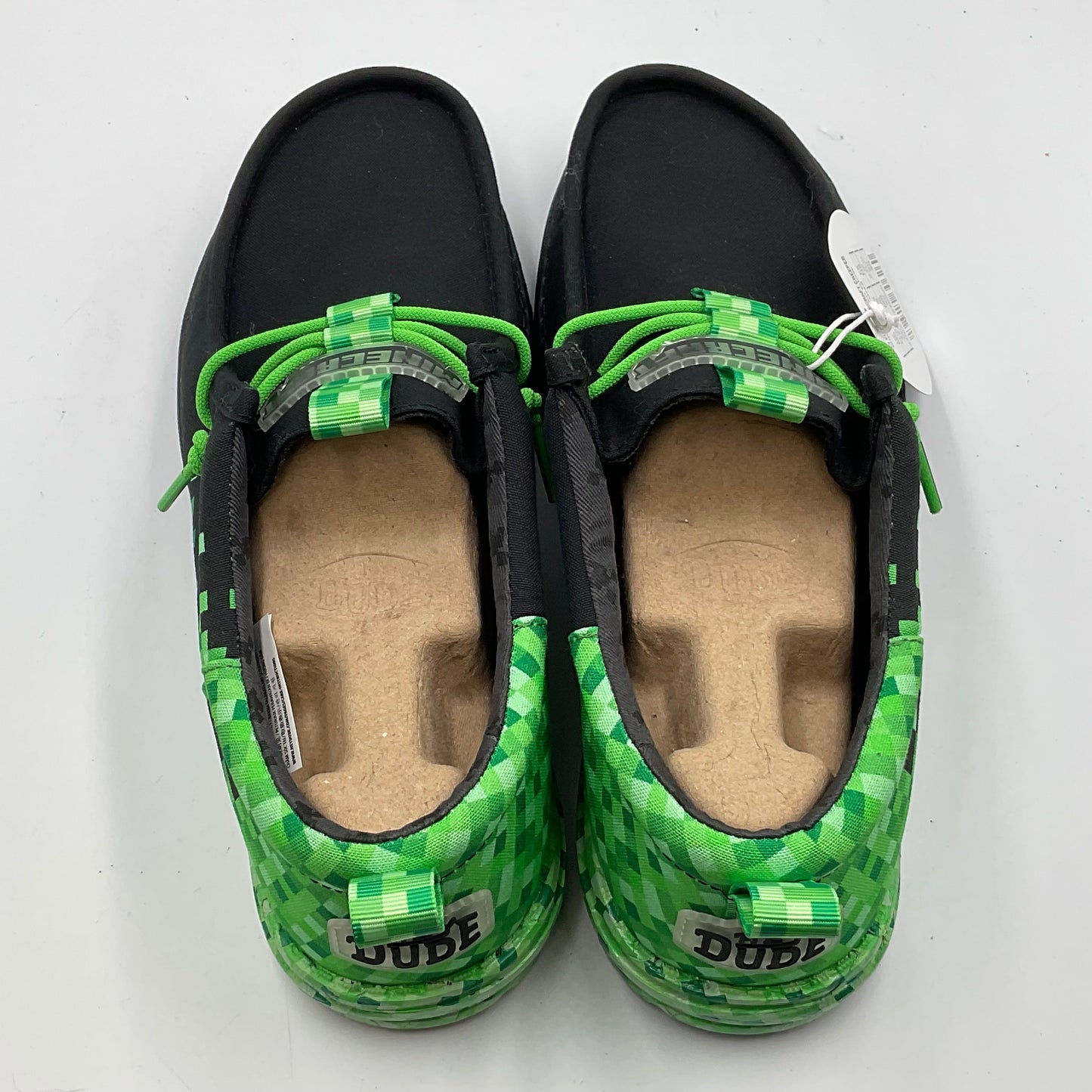 Hey Dude x Minecraft Wally Funk “Creeper” Slip-Ons Size 9