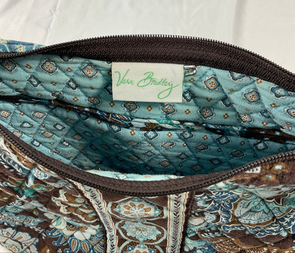 Vera Bradley Java Blue Maggie Shoulder Bag Purse Brown Paisley Vintage Retired Pattern