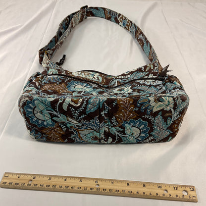 Vera Bradley Java Blue Maggie Shoulder Bag Purse Brown Paisley Vintage Retired Pattern