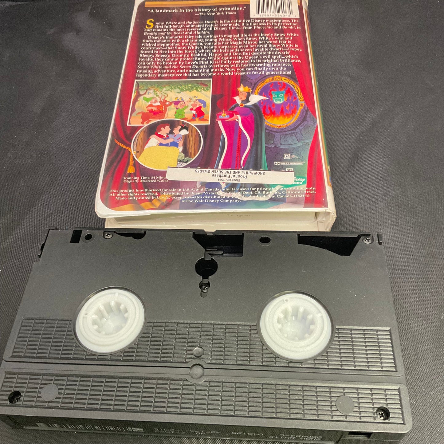Walt Disney's Snow White and The Seven Dwarfs Masterpiece Collection VHS Tape