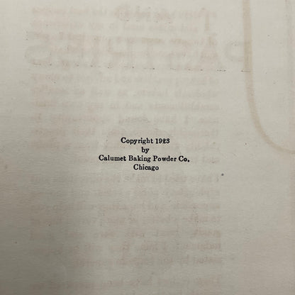 Antique Cookbook Copyright 1923 Cake and Pastries by Cleve Carney