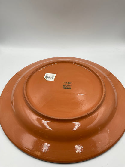 Furio Hand Painted Ceramic Serving Platter Olive Leaf Tuscan Design