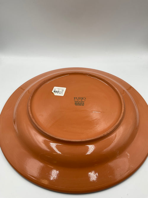 Furio Hand Painted Ceramic Serving Platter Olive Leaf Tuscan Design