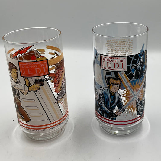 Star Wars Return of the Jedi Drinking Glasses 1983 Burger King