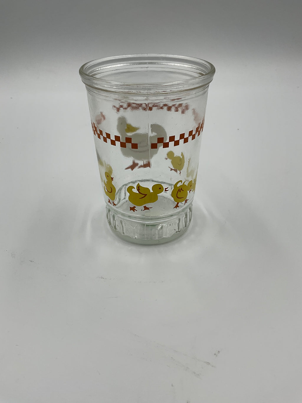 Vintage Bama Jam Jar Glasses Ducks Farm Animals Set of 2