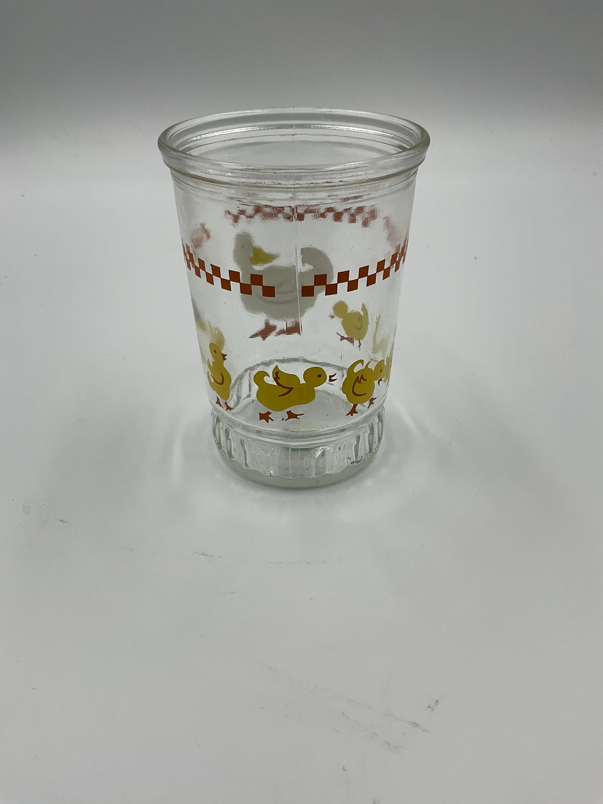Vintage Bama Jam Jar Glasses Ducks Farm Animals Set of 2