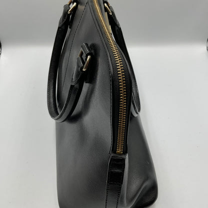 DKNY Shiny Saffiano Leather Black Satchel