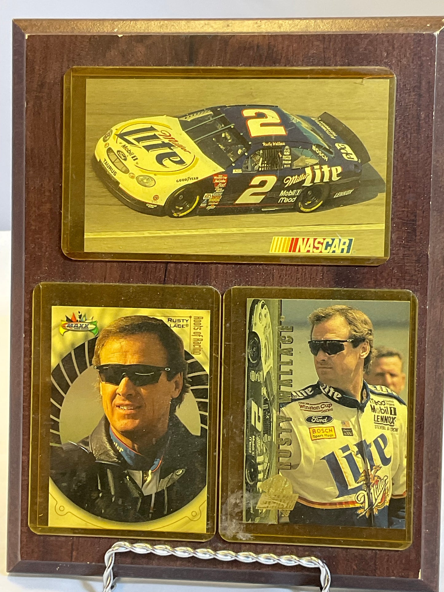 Rusty Wallace NASCAR Commemorative Sports Cards Plaque 9"x7" Display