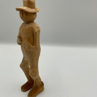 Ready JB Hand Carved Sculpture of Man with Hat