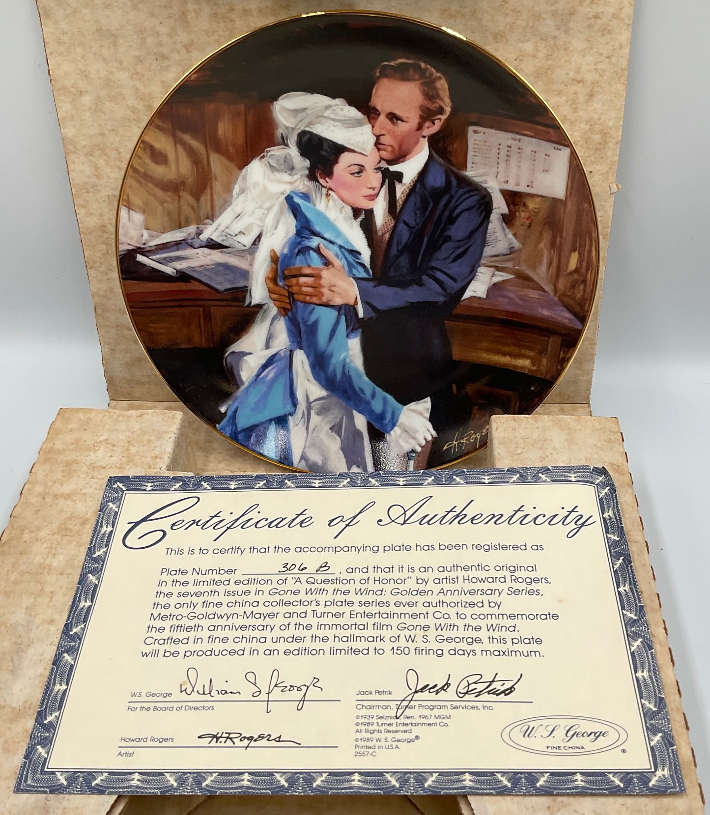 W.L. George Bradford Exchange Limited Edition Question of Honor Vintage 1989 Box COA