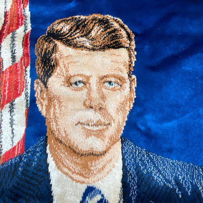 John F. Kennedy Vintage 1964 Stitched Tapestry Made in Italy Ramallah Trading Co