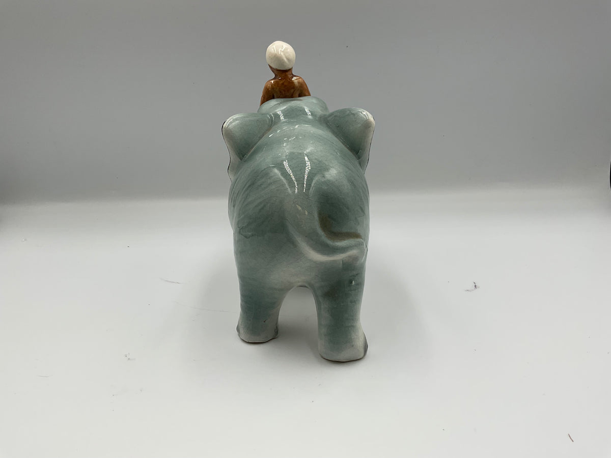 Vintage Elephant Ridden By Boy Figure decor