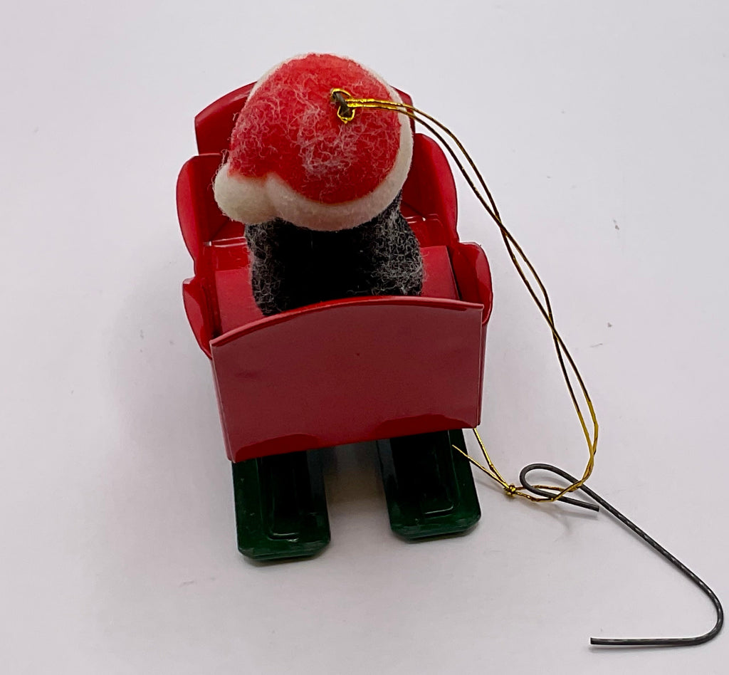 Avon Gift Collection Vintage Christmas Holiday Seasonal Ornament Snowy Penguin Santa Sleigh Original Box