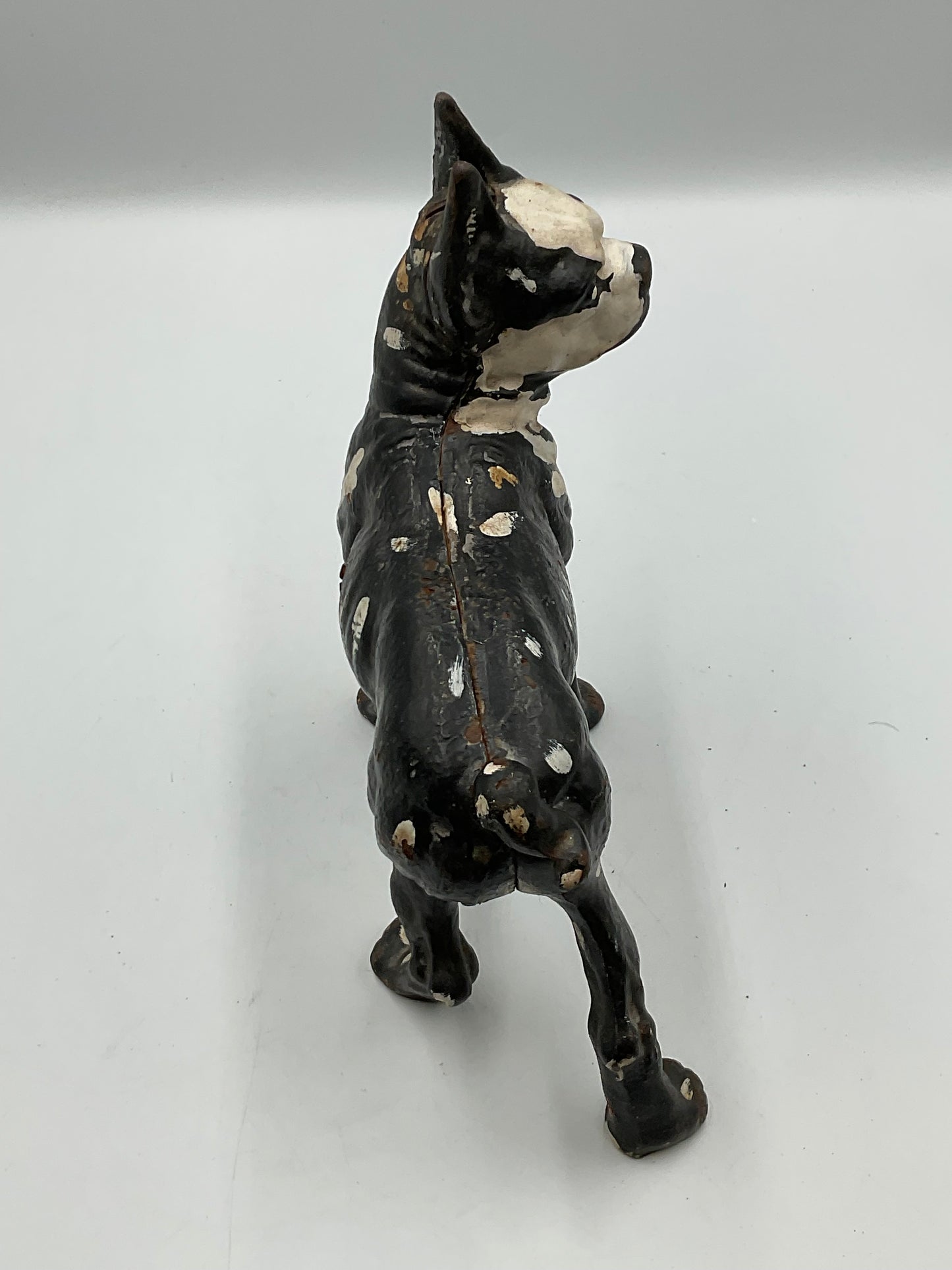 Vintage Hubley Style Cast Iron Boston Terrier Coin Piggy Bank
