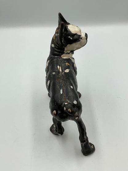 Vintage Hubley Style Cast Iron Boston Terrier Coin Piggy Bank
