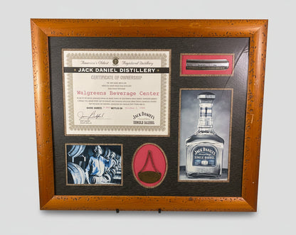 Jack Daniel Distillery Framed Commemorative Certificate of Partnership Walgreens Vintage 2005