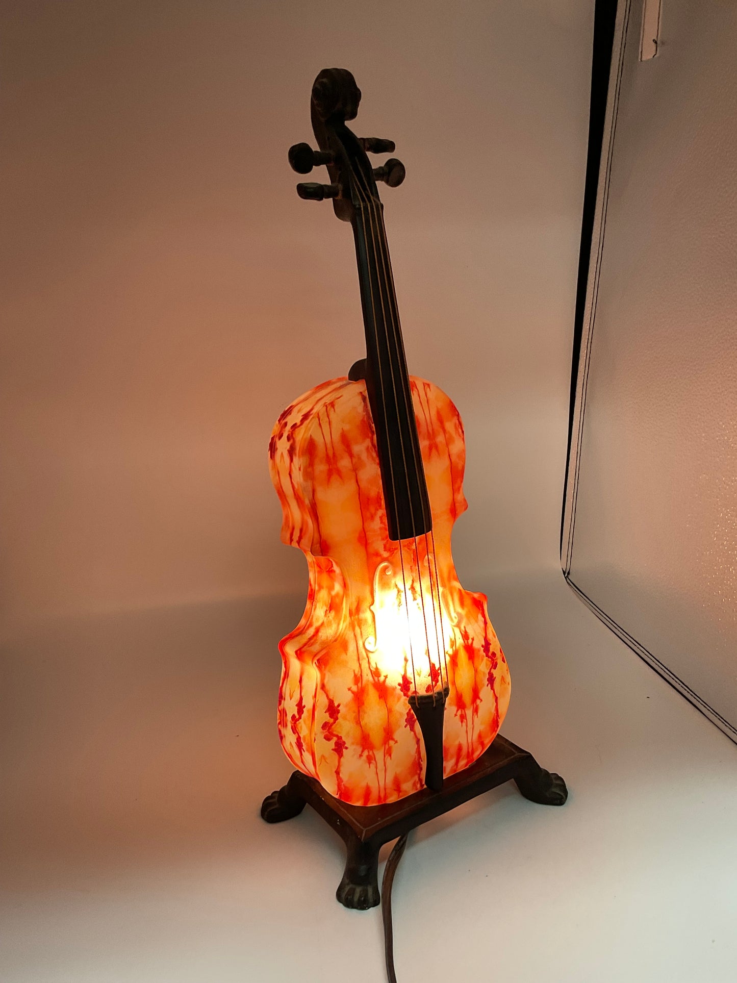 Vintage Murano-style Art Glass Violin Table Lamp