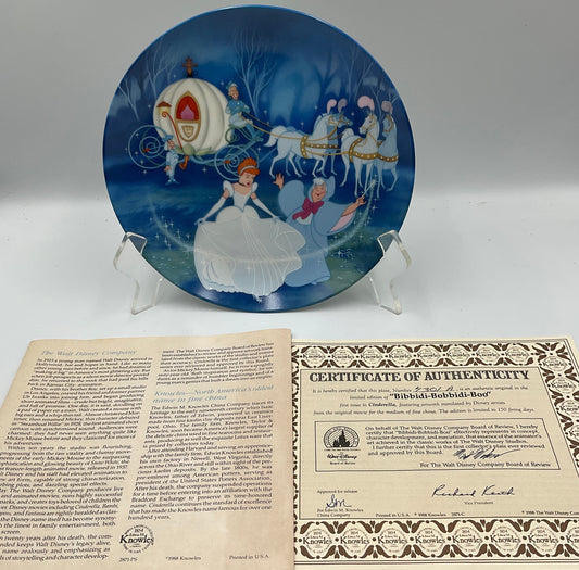 Edwin M. Knowles Fine China Disney Cinderella Collectors Plate COA Original Box