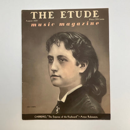 The Etude Music Magazine Vintage August 1939