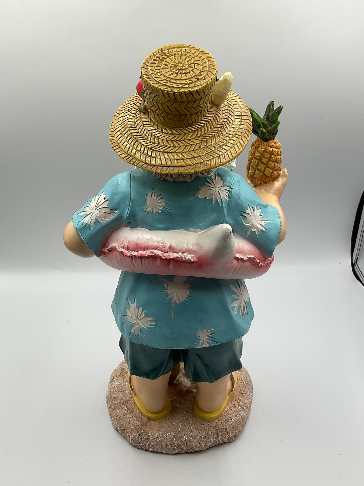 Beach Santa Claus Figurine Pineapple Flamingo Float Tropical Coastal Decor