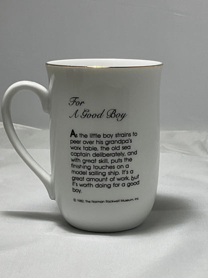 Norman Rockwell Museum Collectible Cup Vintage 1982 For A Good Boy