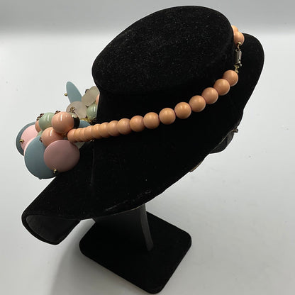 Abstract Pastel Plates Beads and Charms Beaded Necklace